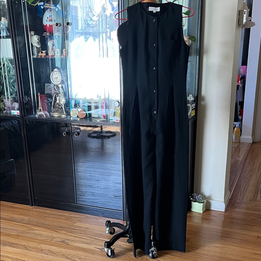 Chic Black Button-Down Jumpsuit
